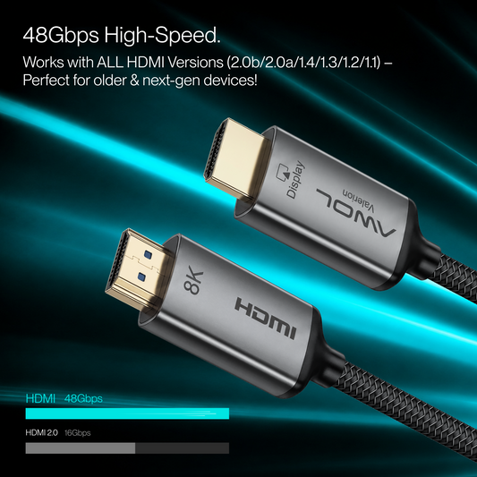 AWOL Valerion Câble Ultra-High Speed Certifié HDMI®