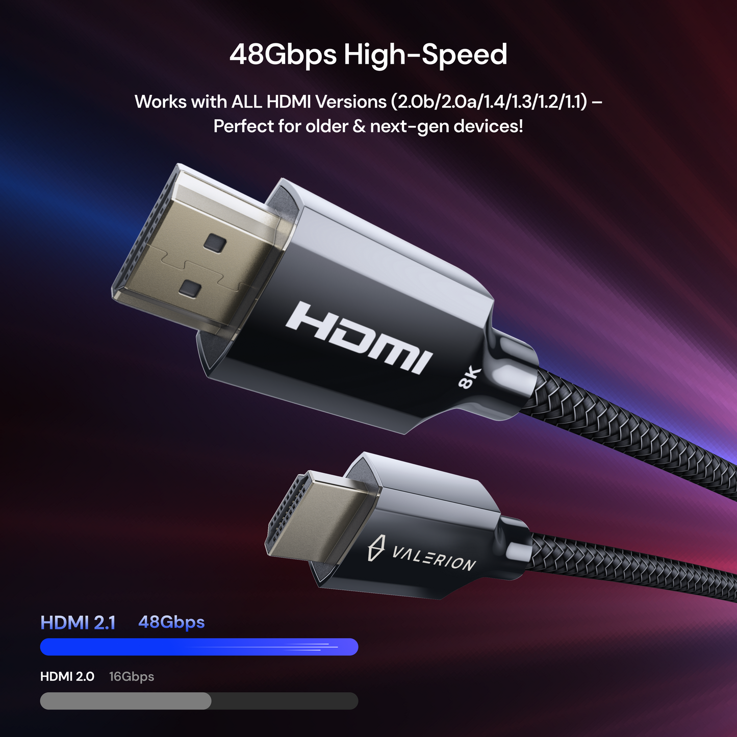 Valerion Câble Ultra-High Speed Certifié HDMI® 2.1