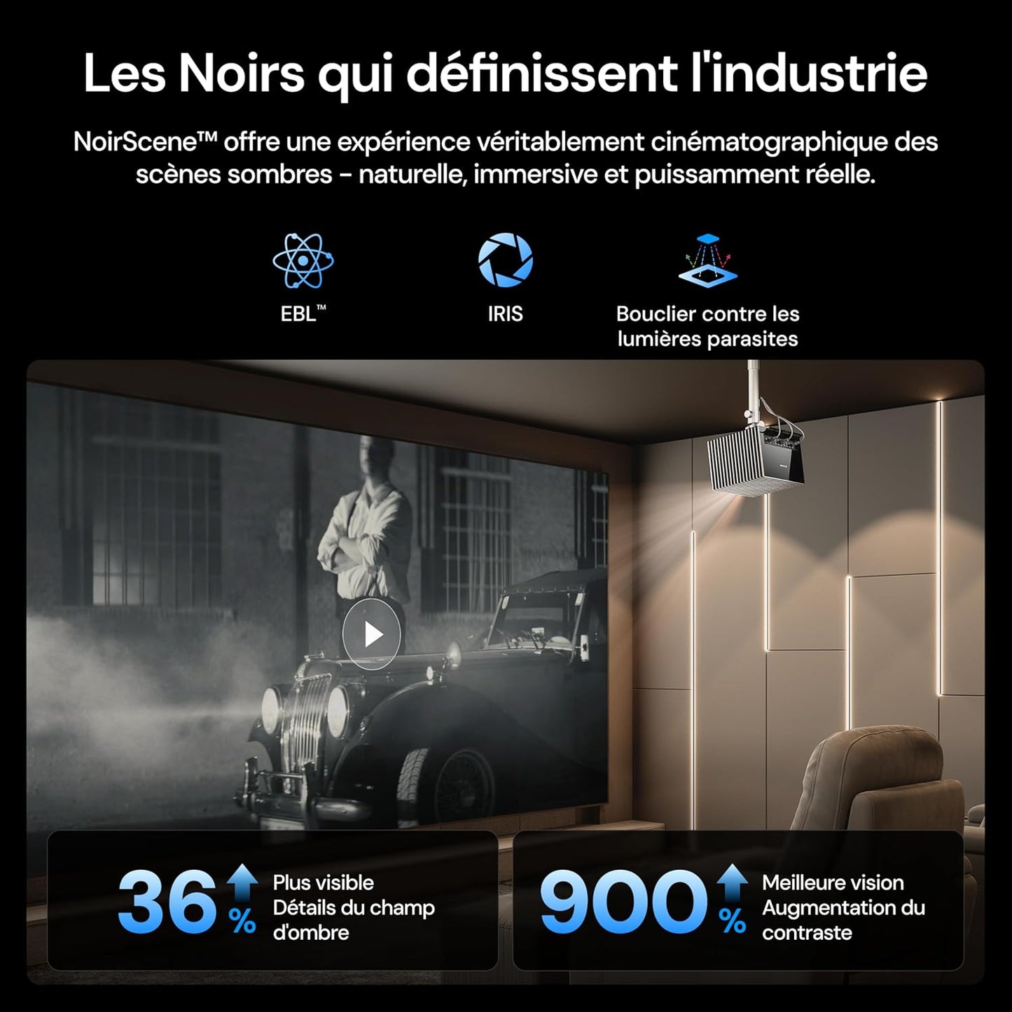 AWOL Valerion Max + Écran blanc mat cadre fixe PureVision