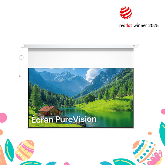 Écran PureVision motorisé toile blanche mate