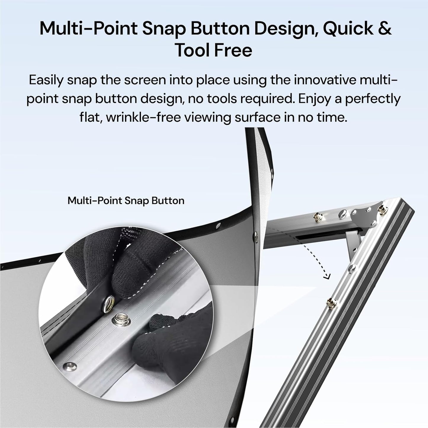 Écran Valerion portable pliable blanc mat pour camping en extérieur