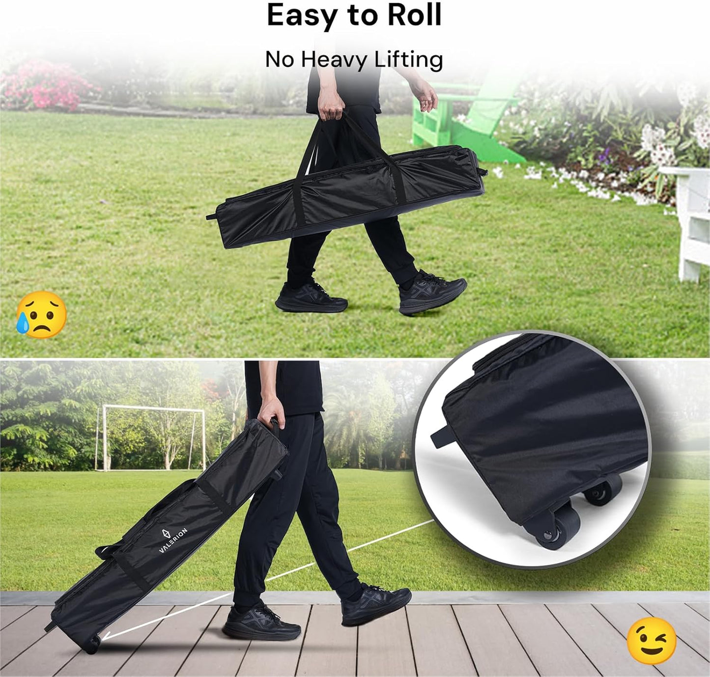 Écran Valerion portable pliable blanc mat pour camping en extérieur