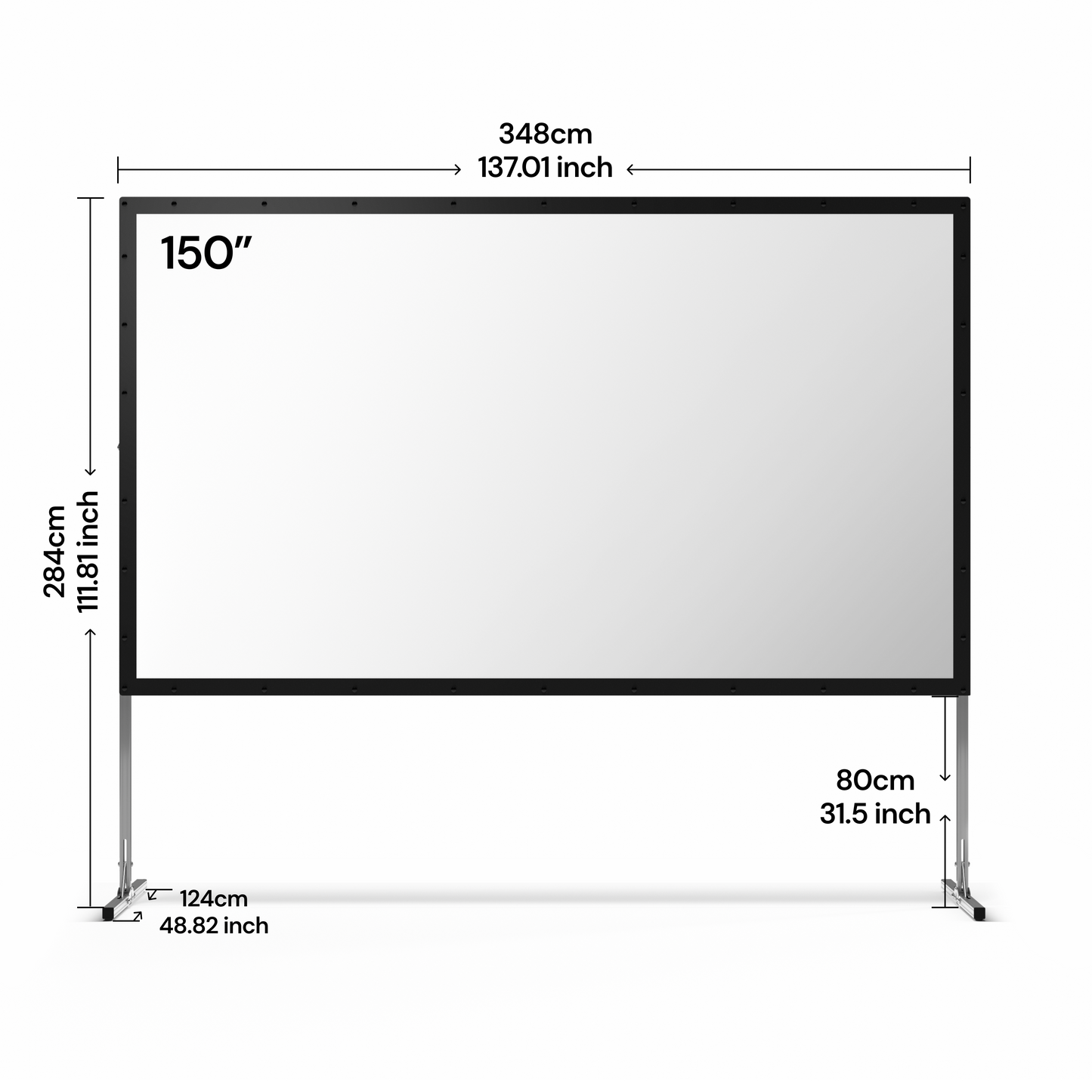 Écran Valerion portable pliable blanc mat pour camping en extérieur