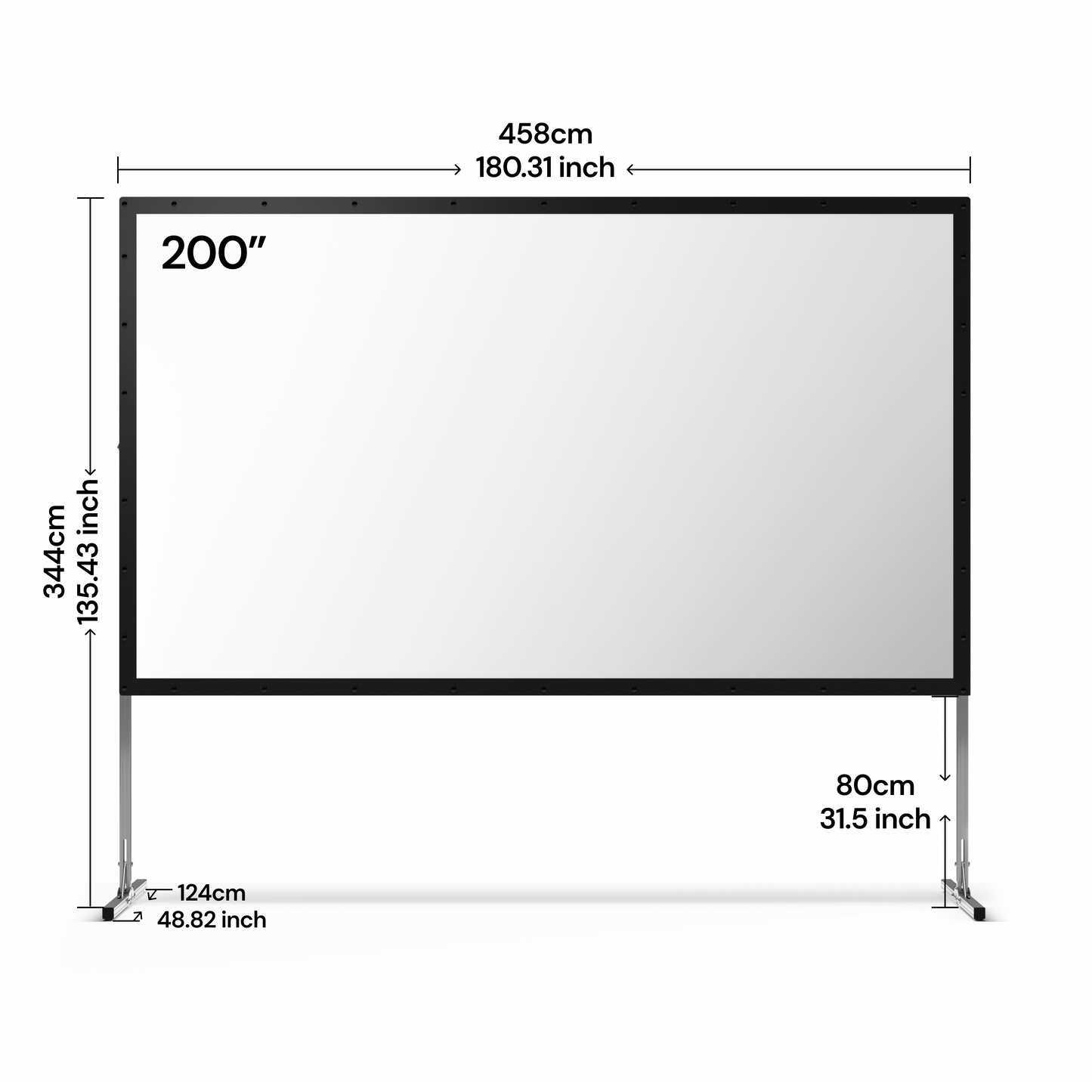 Écran Valerion portable pliable blanc mat pour camping en extérieur