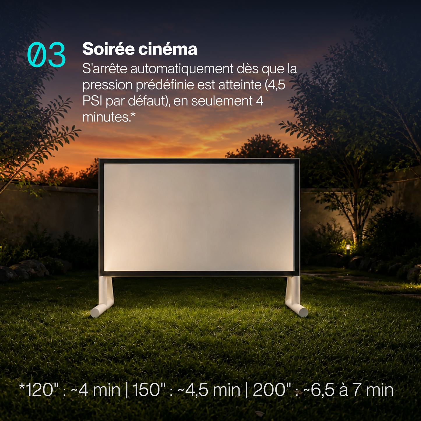 AWOL Valerion Max + Écran de cinéma gonflable d'extérieur