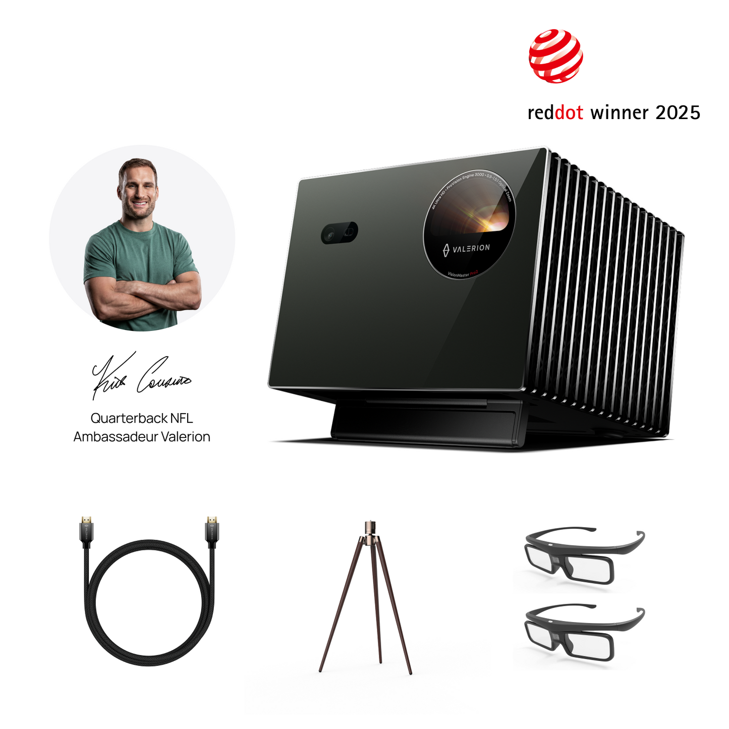 VisionMaster Pro2 + Support + Lunettes 3D  (2 paires) + HDMI