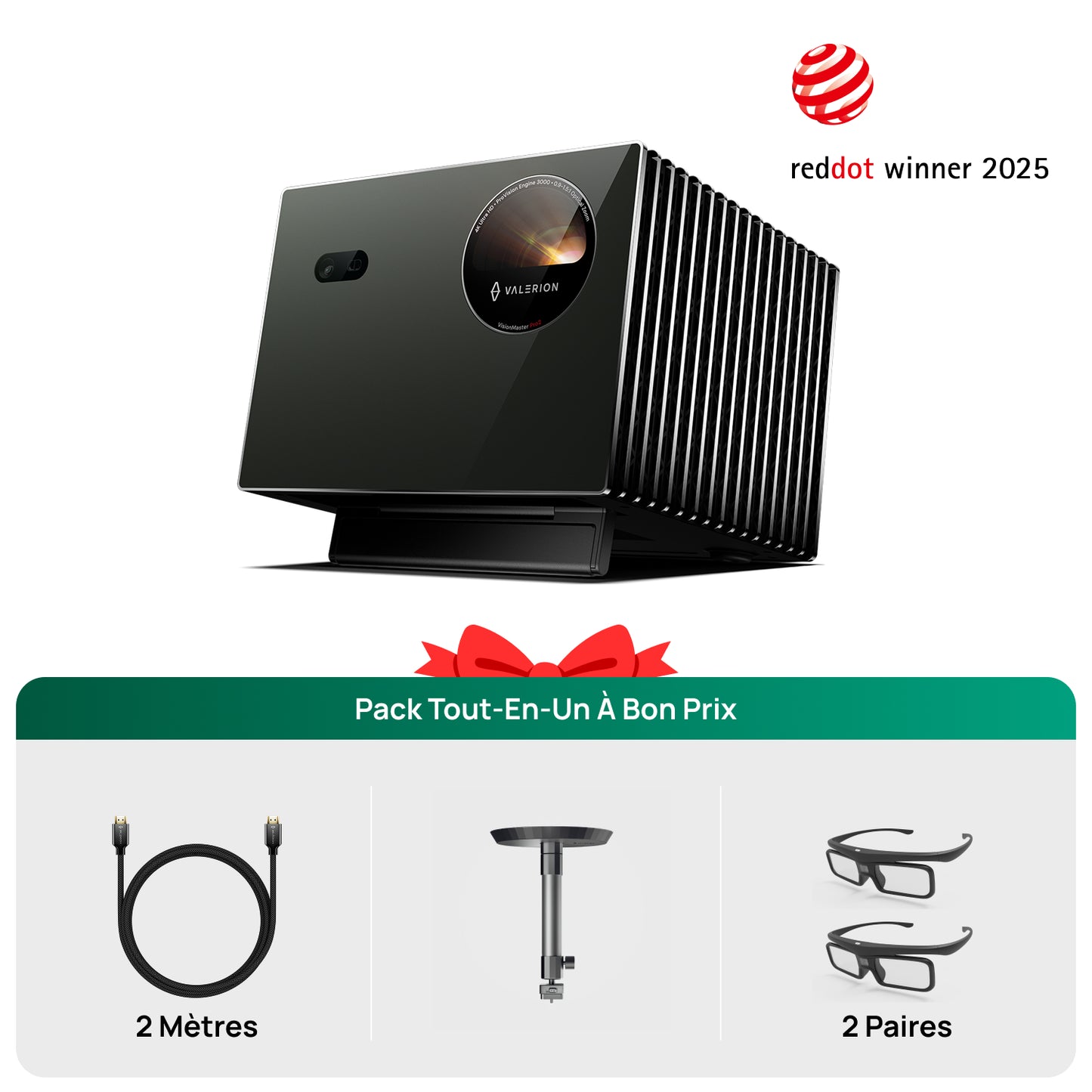 VisionMaster Pro2 + Support + Lunettes 3D  (2 paires) + HDMI