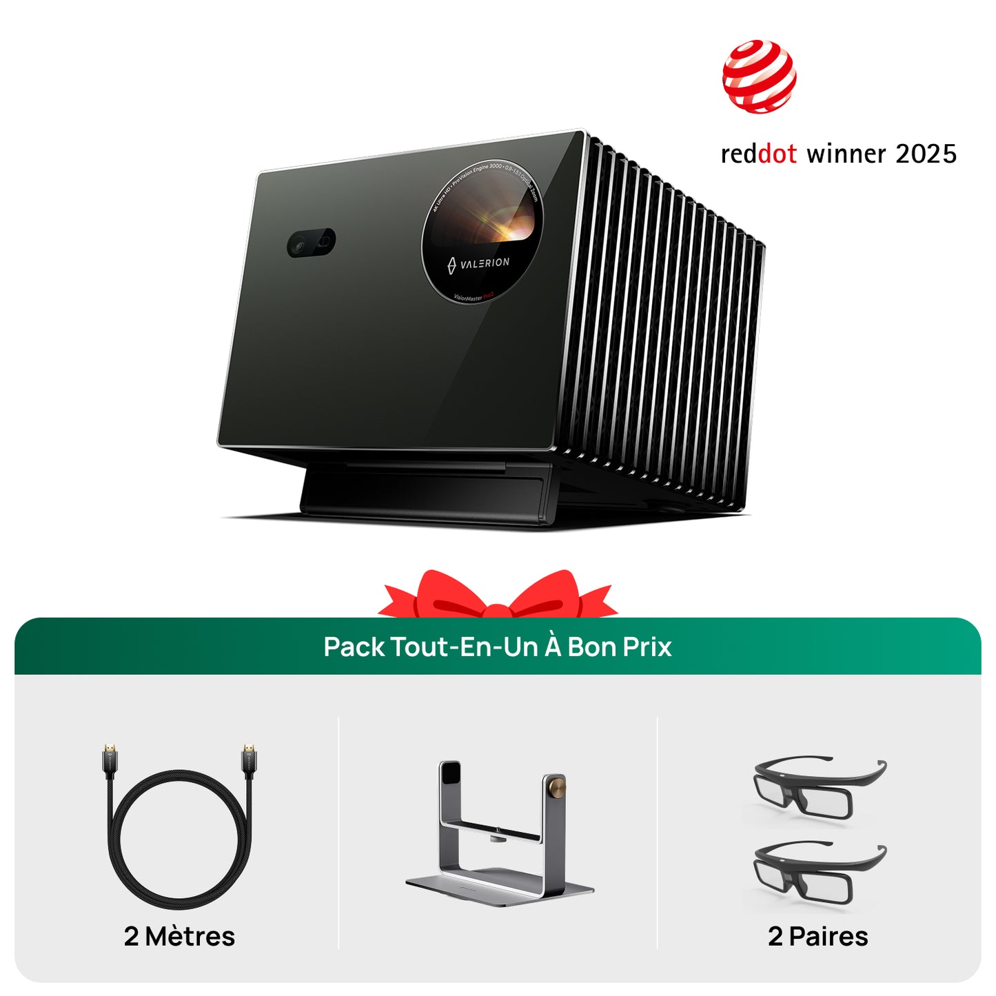 VisionMaster Pro2 + Support + Lunettes 3D  (2 paires) + HDMI