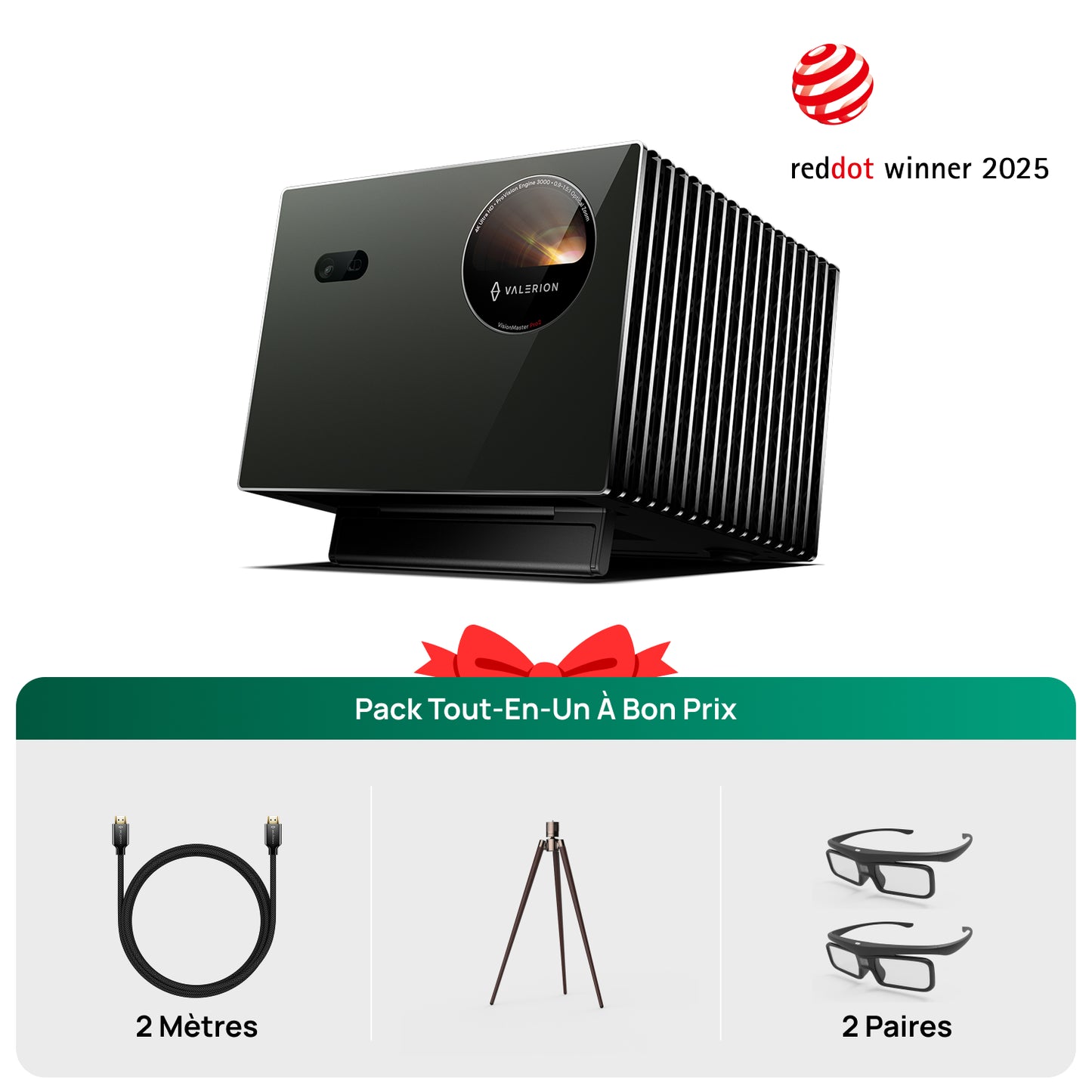 VisionMaster Pro2 + Support + Lunettes 3D  (2 paires) + HDMI