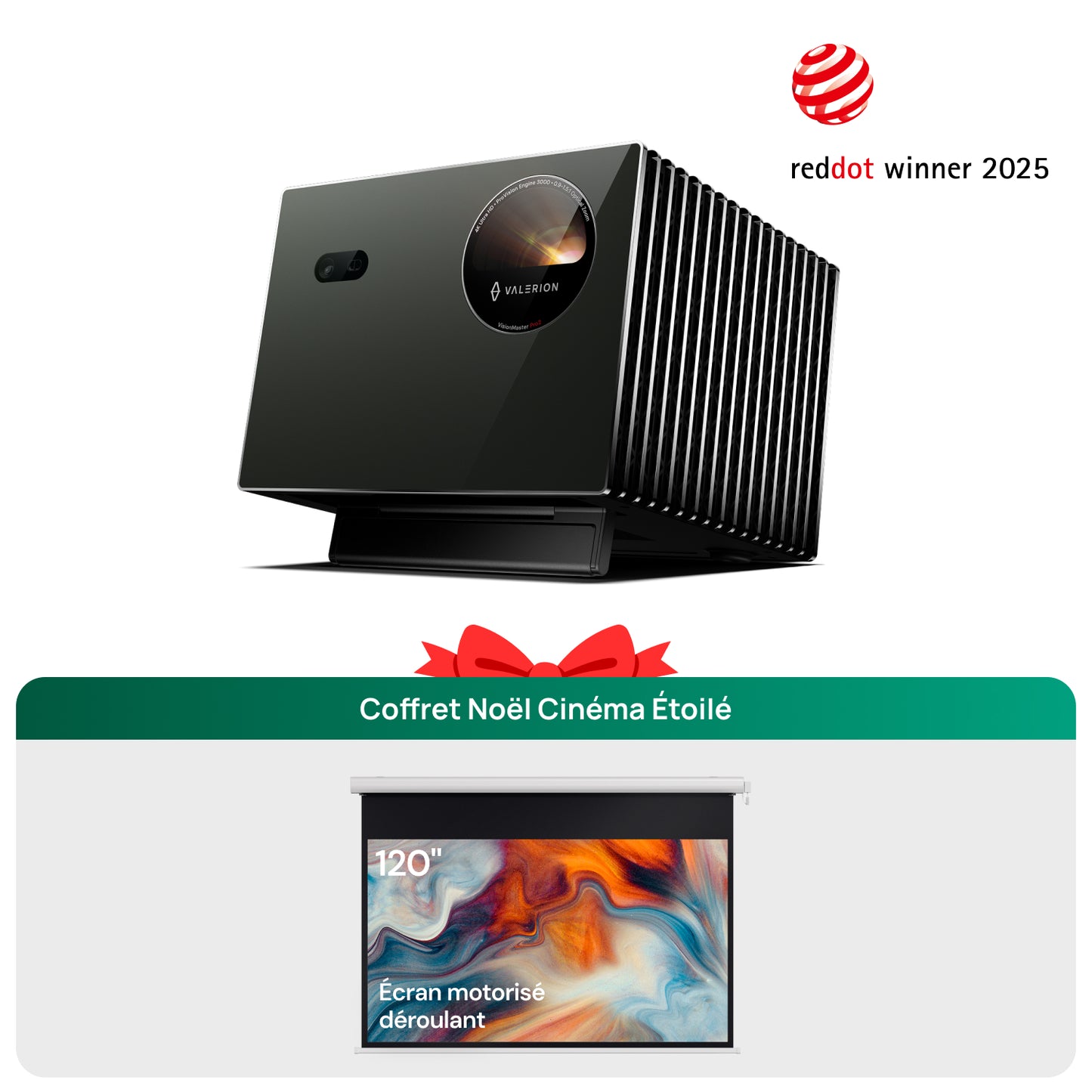 VisionMaster Pro2 + Écran motorisé déroulant Valerion