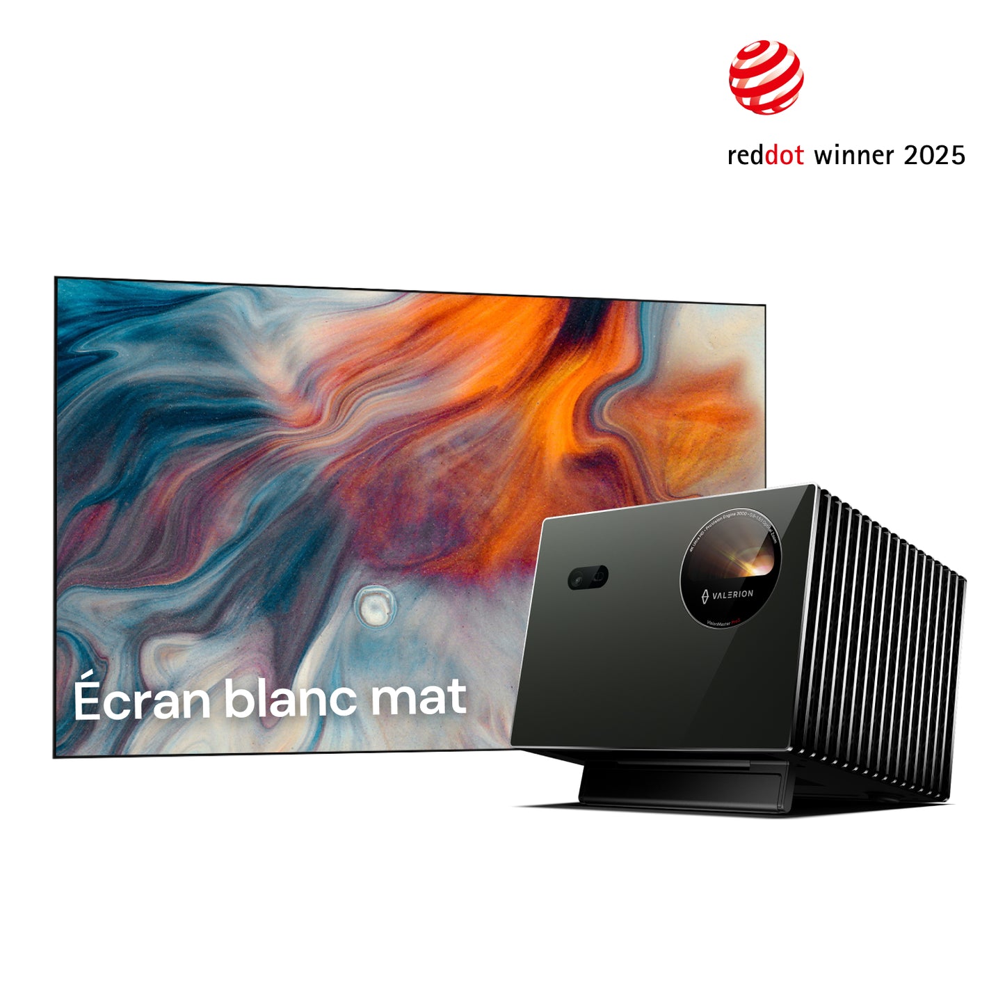 Valerion VisionMaster  Pro2 + Écran blanc mat offert – taille au choix (100"–120")