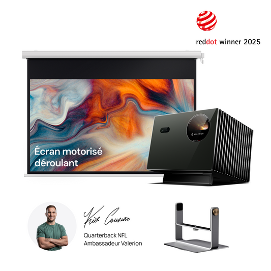 VisionMaster Pro2 + Support + Écran motorisé déroulant 120"